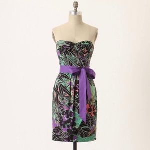 Edme Esyllte Anthro Strapless Phosphorescent Dress